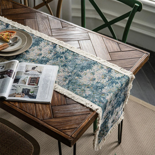 Chemin de table bleu roi