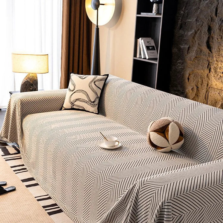 Jeté de canapé beige