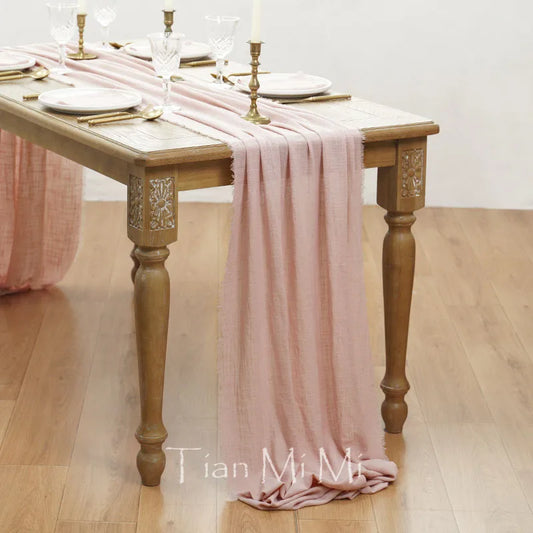 Chemin de table rose poudré