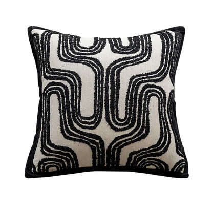 Housse de coussin blanc et noir