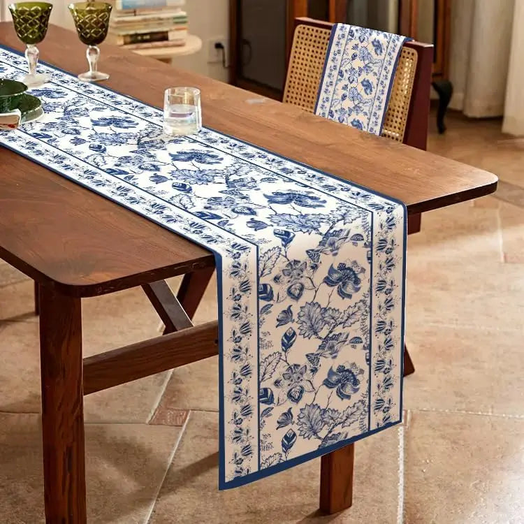 Chemin de table bleu