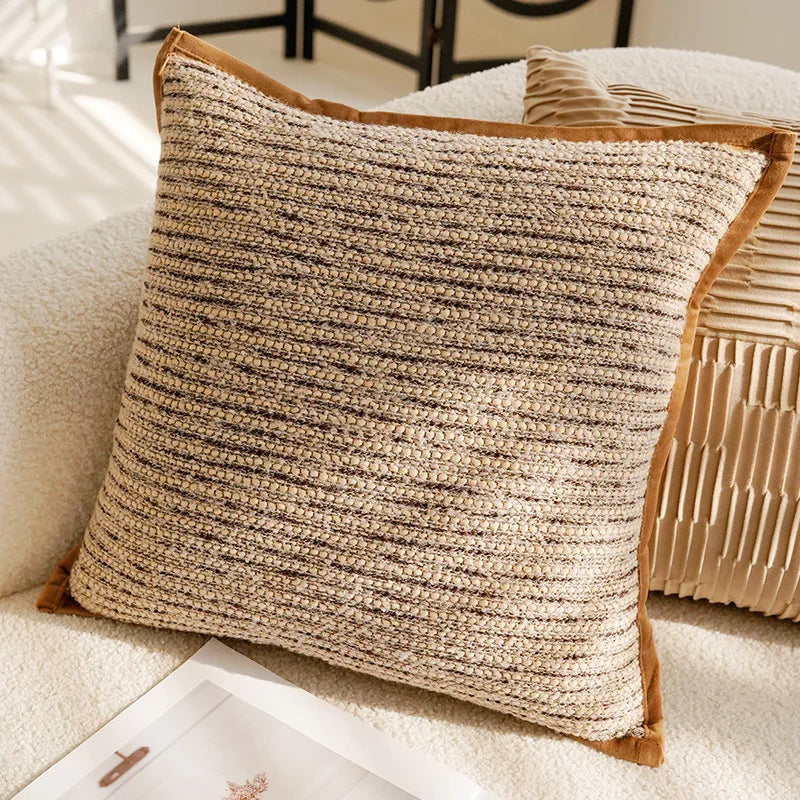 Housse de coussin marron