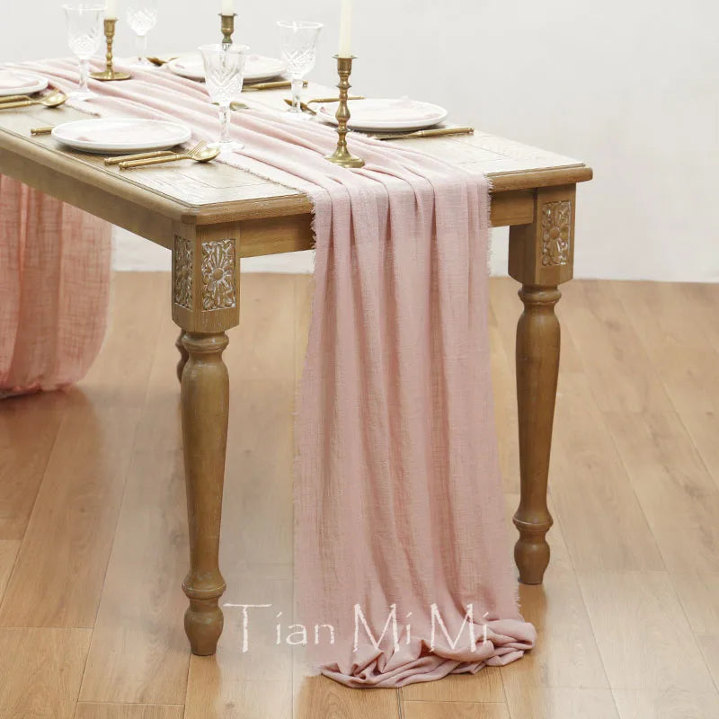 Chemin de table rose poudré