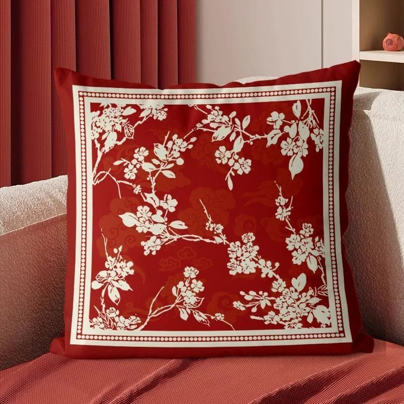 Housse de coussin rouge