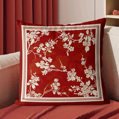 Housse de coussin rouge
