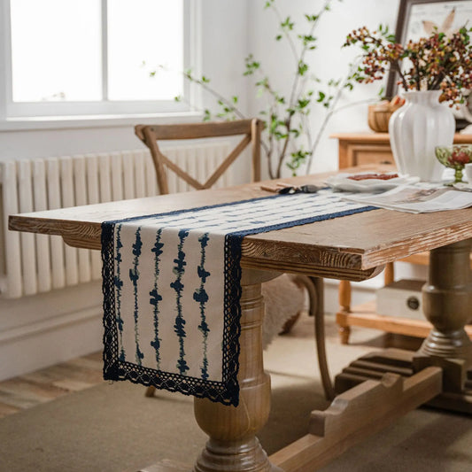 Chemin de table bleu canard
