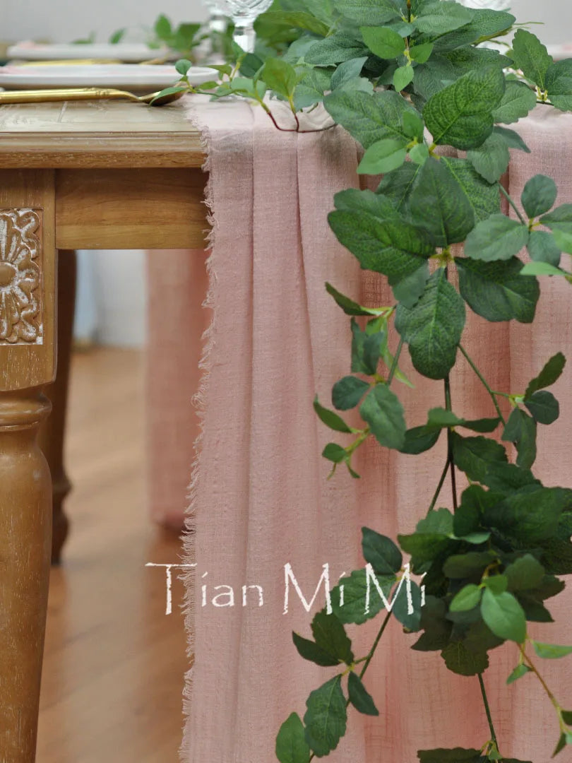 Chemin de table rose poudré