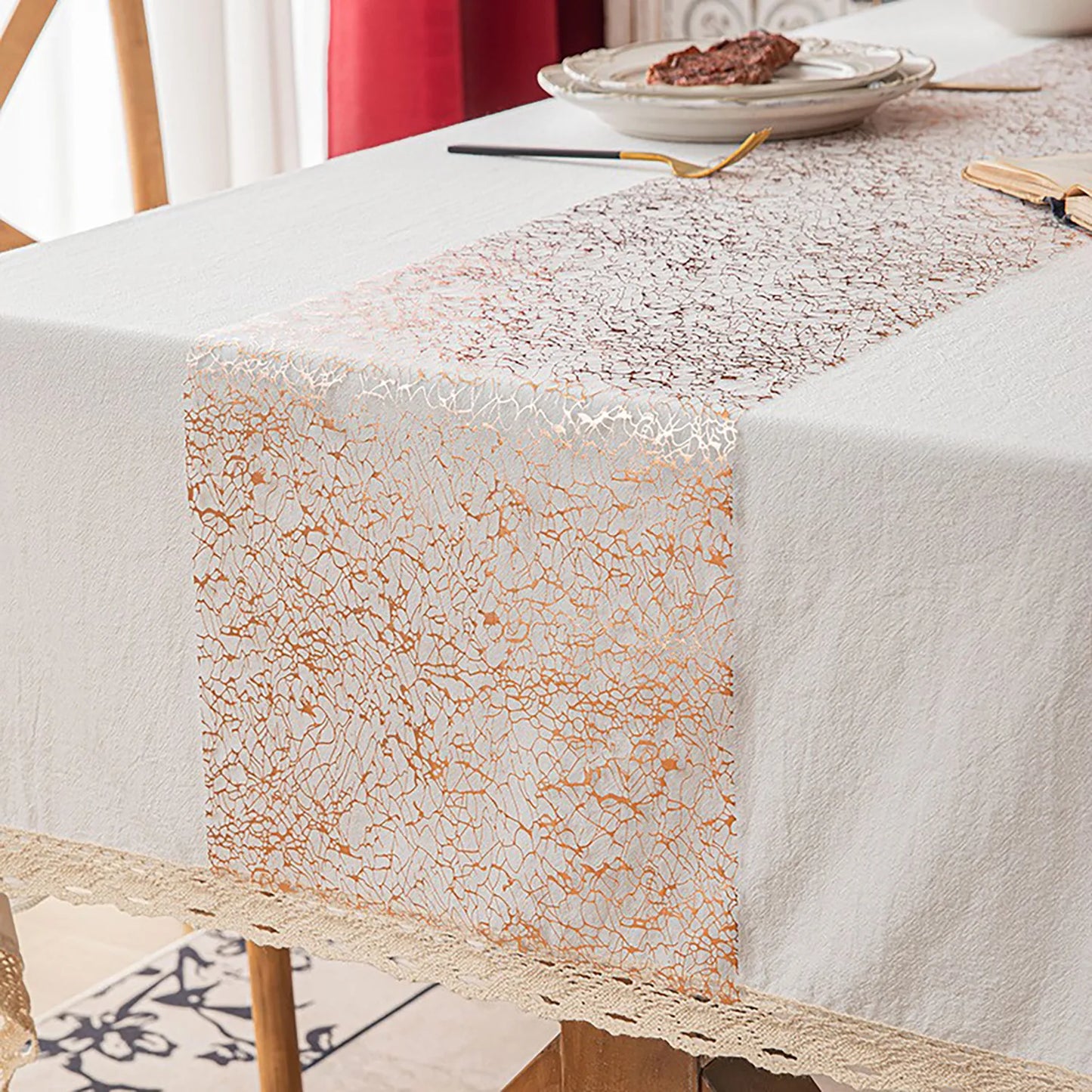 Chemin de table rose gold
