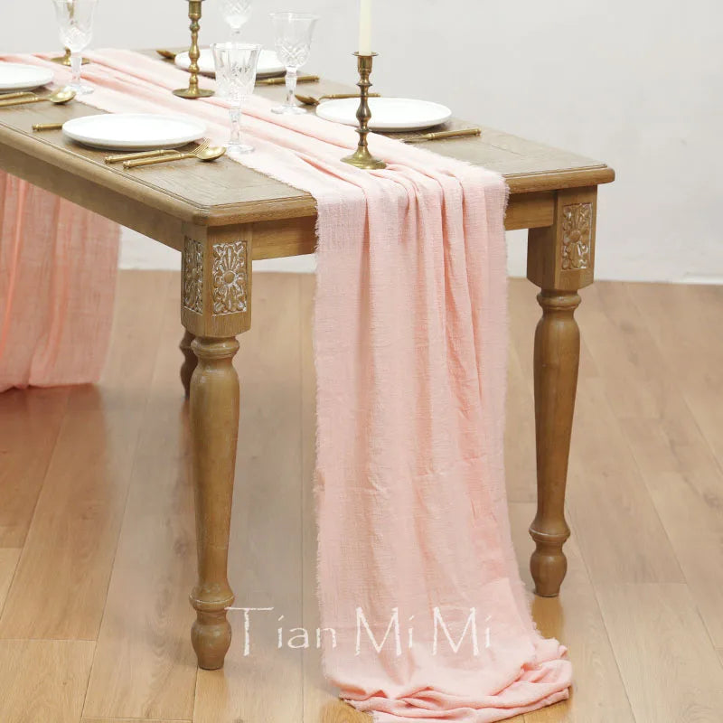 Chemin de table rose poudré