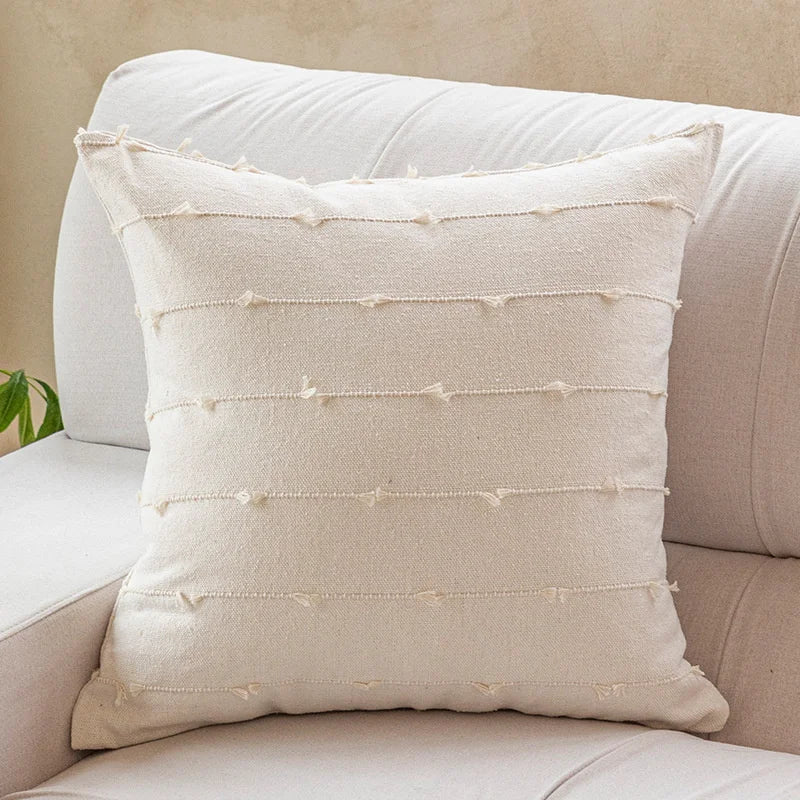 Housse de coussin beige