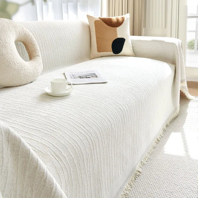 Jete de canape beige