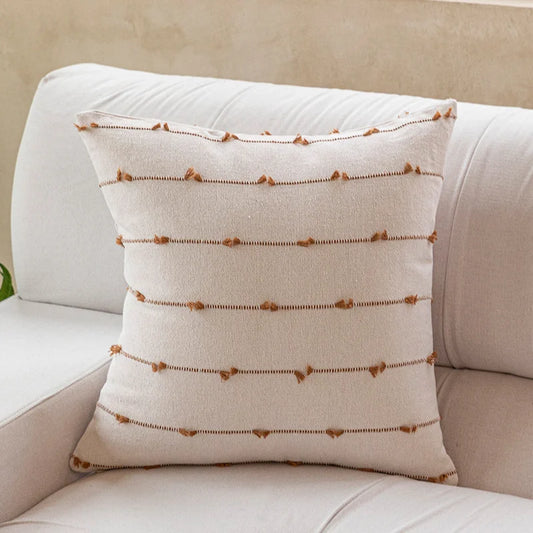 Housse de coussin beige