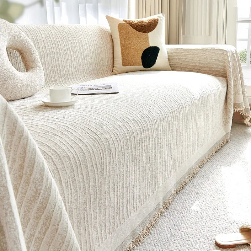 Jete de canape beige