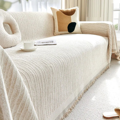 Jete de canape beige
