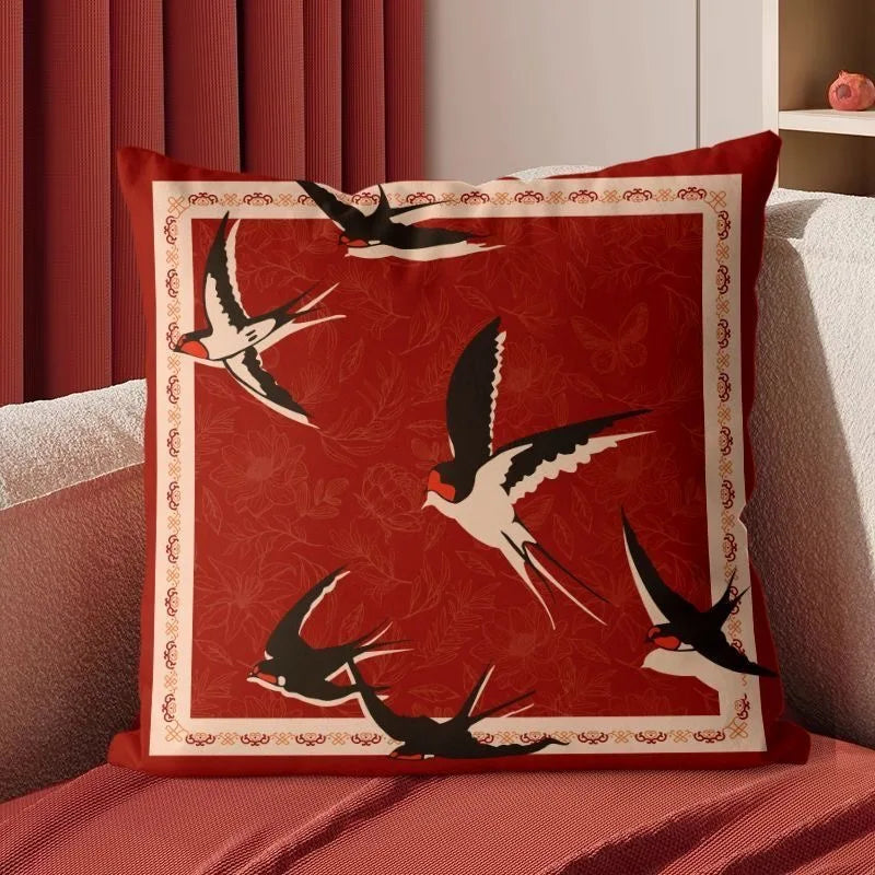 Housse de coussin rouge