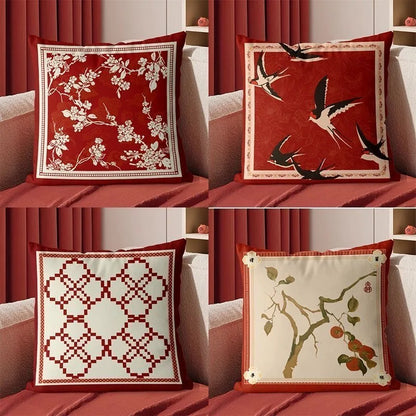Housse de coussin rouge