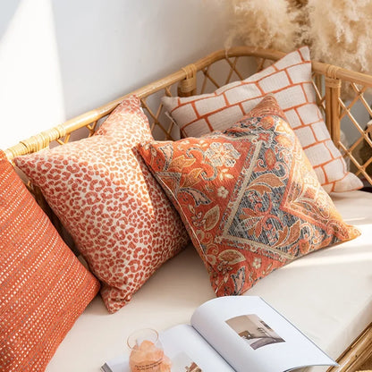 Housse de coussin orange