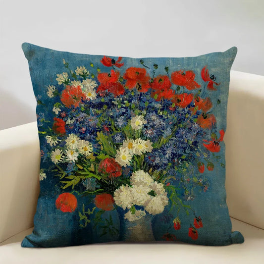 Housse de coussin fleurie